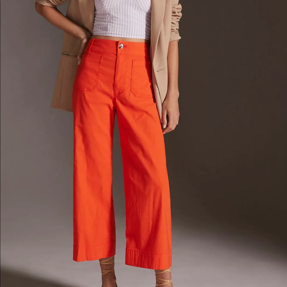 Maeve Colette Cropped Wide Leg Pant